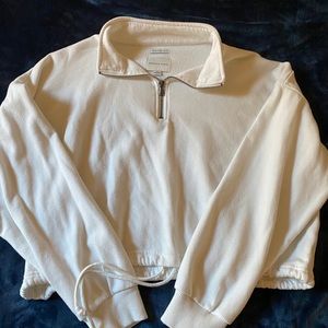 cropped 3/4 zip